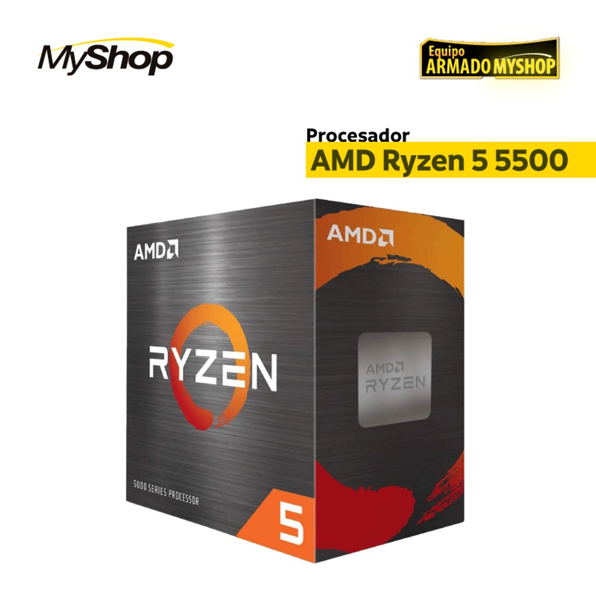 GENERICO - PC GAMER - AMD Ryzen 5 5500 - RTX 3050 6GB - RAM 16GB DDR4 - SSD M.2 512GB - Powered by MSI