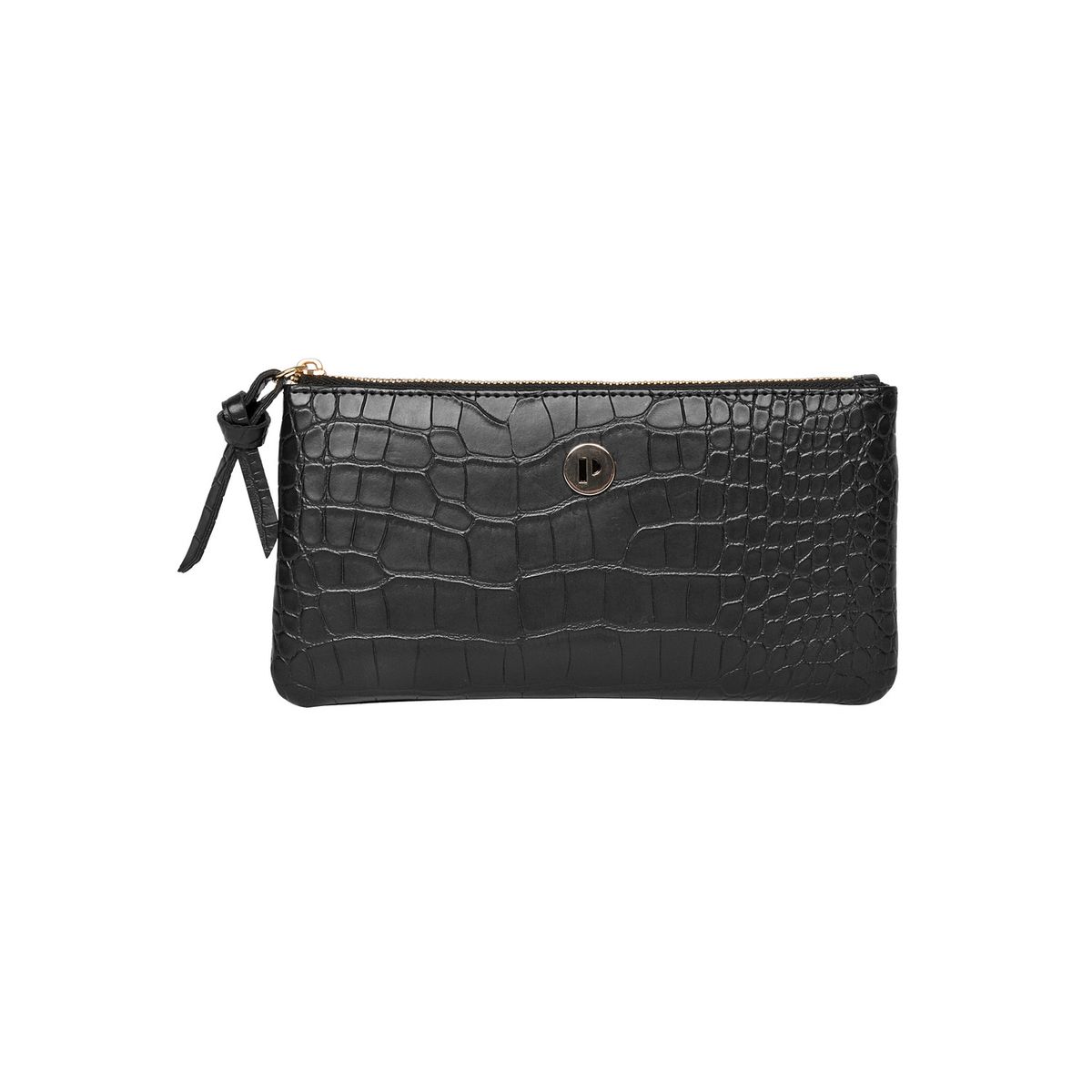 POLLINI - Billetera Monedero con textura Mujer Negro Pollini
