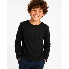 ROLY - Polera Manga Larga Niño Y Niña 100% Algodón Cuello Redondo Premium