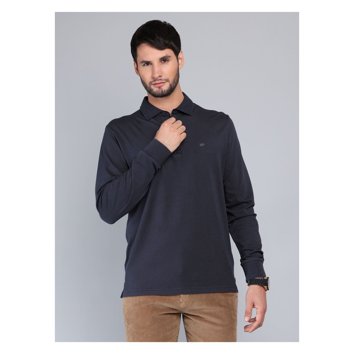 ARROW - Polera Lisa Stone Wash Regular Fit Azul Marino Arrow ARROW