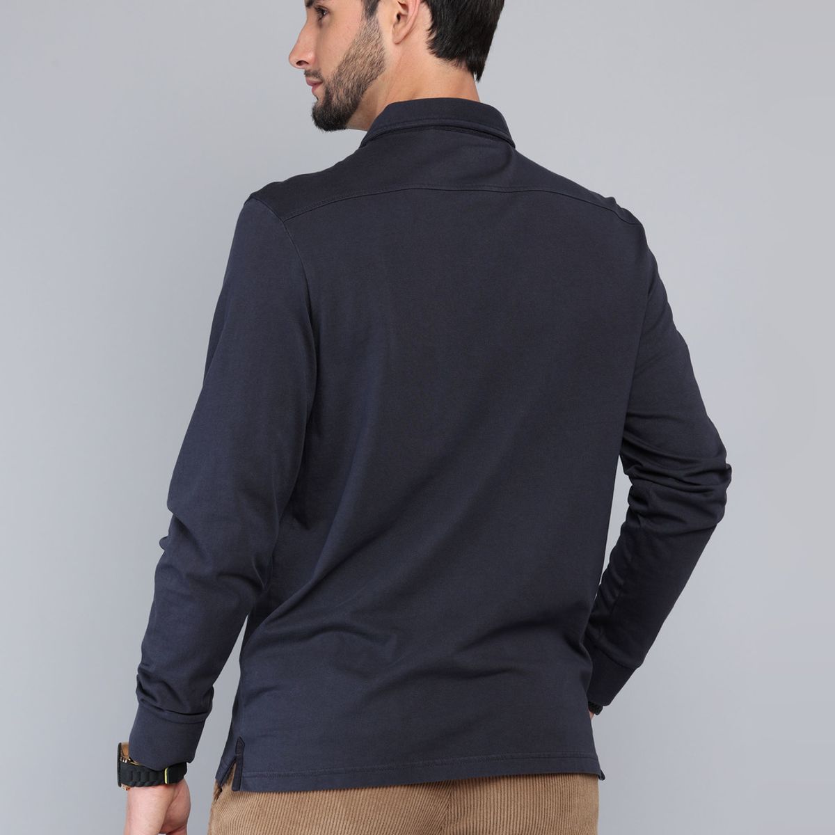 ARROW - Polera Lisa Stone Wash Regular Fit Azul Marino Arrow ARROW