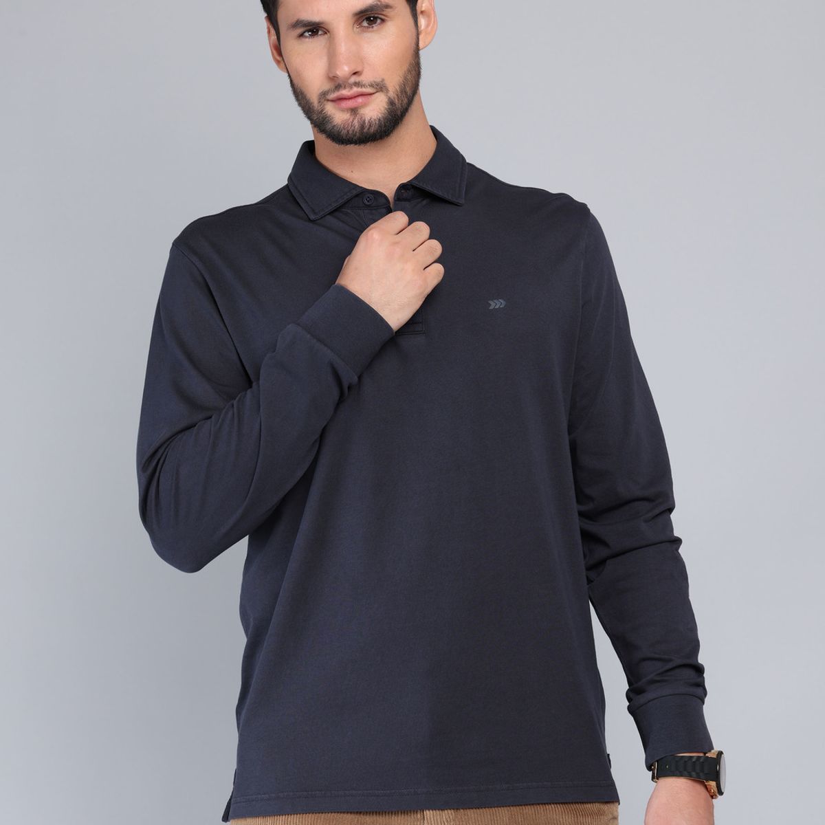 ARROW - Polera Lisa Stone Wash Regular Fit Azul Marino Arrow ARROW