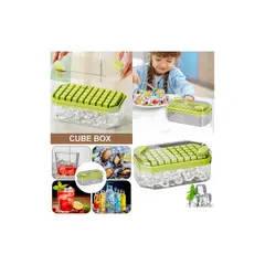 GENERICO - Bandeja Hielera Silicona Molde Para Cubos De Hielo 2 En 1 Verde
