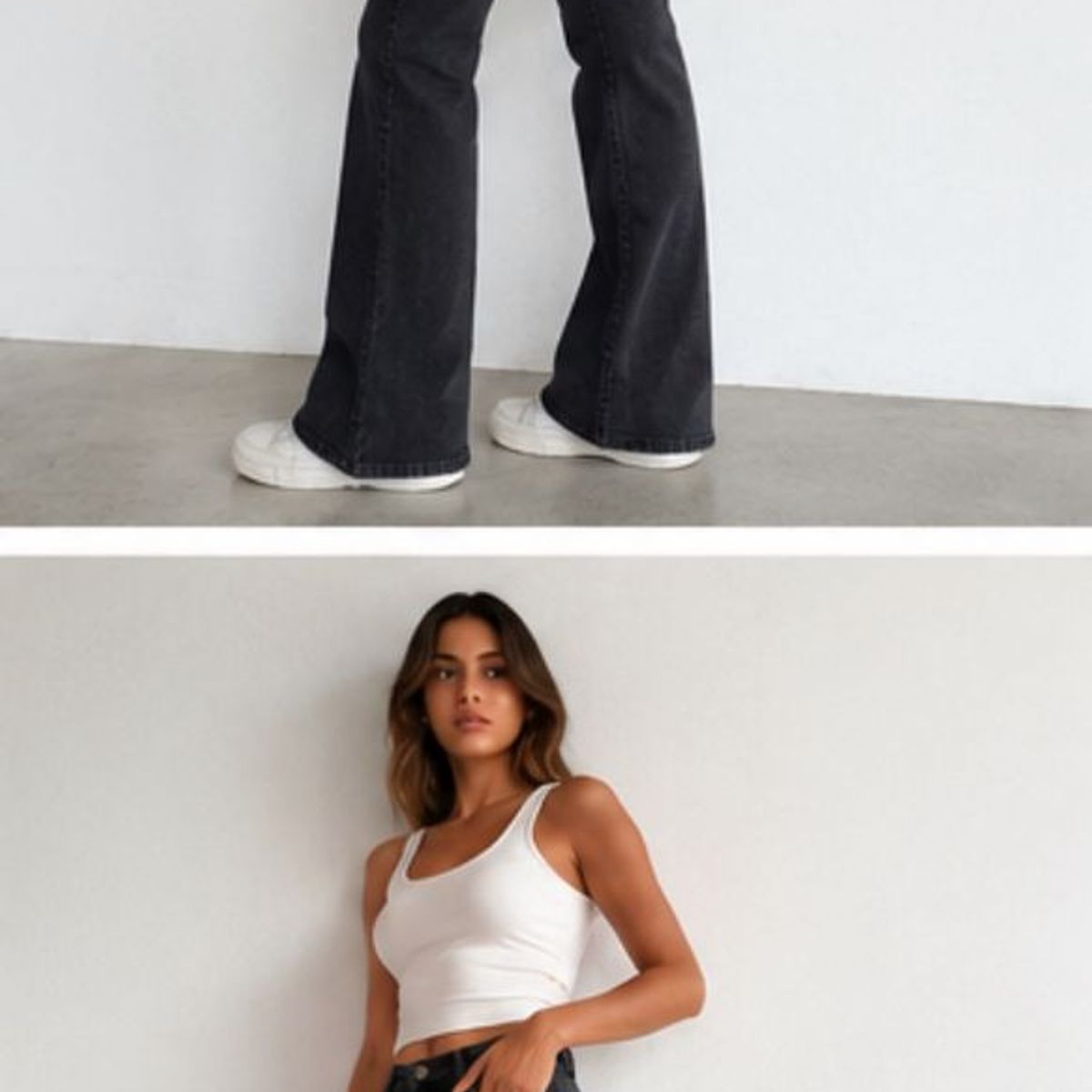 GENERAL - Jeans Mujer Universal Thread Flare Tiro Alto Negro Vintage