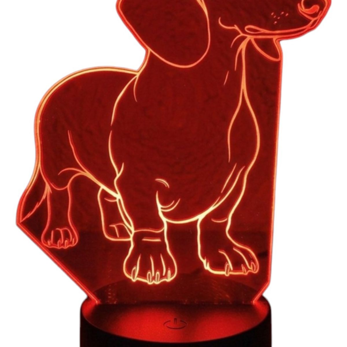GENERICO - Lampara touch 3D Perro Salchicha (Dachshund) De 7 Colores