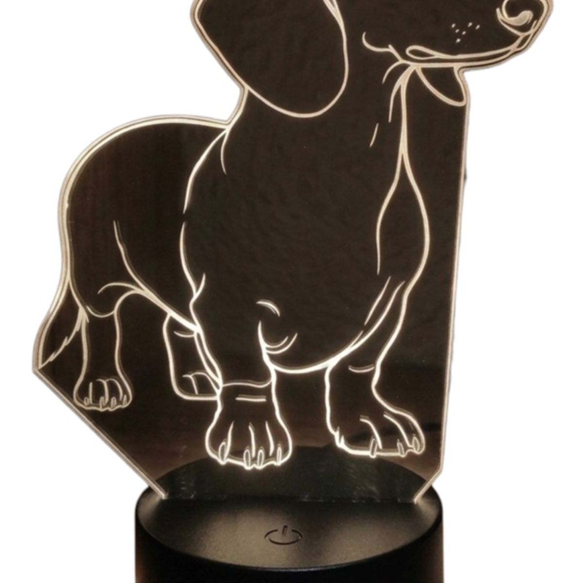 GENERICO - Lampara touch 3D Perro Salchicha (Dachshund) De 7 Colores