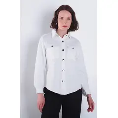 WADOS - BLUSA MANGA LARGA ABOTONADA EN DELANTERO CON BOLSILLO Y TAPETA