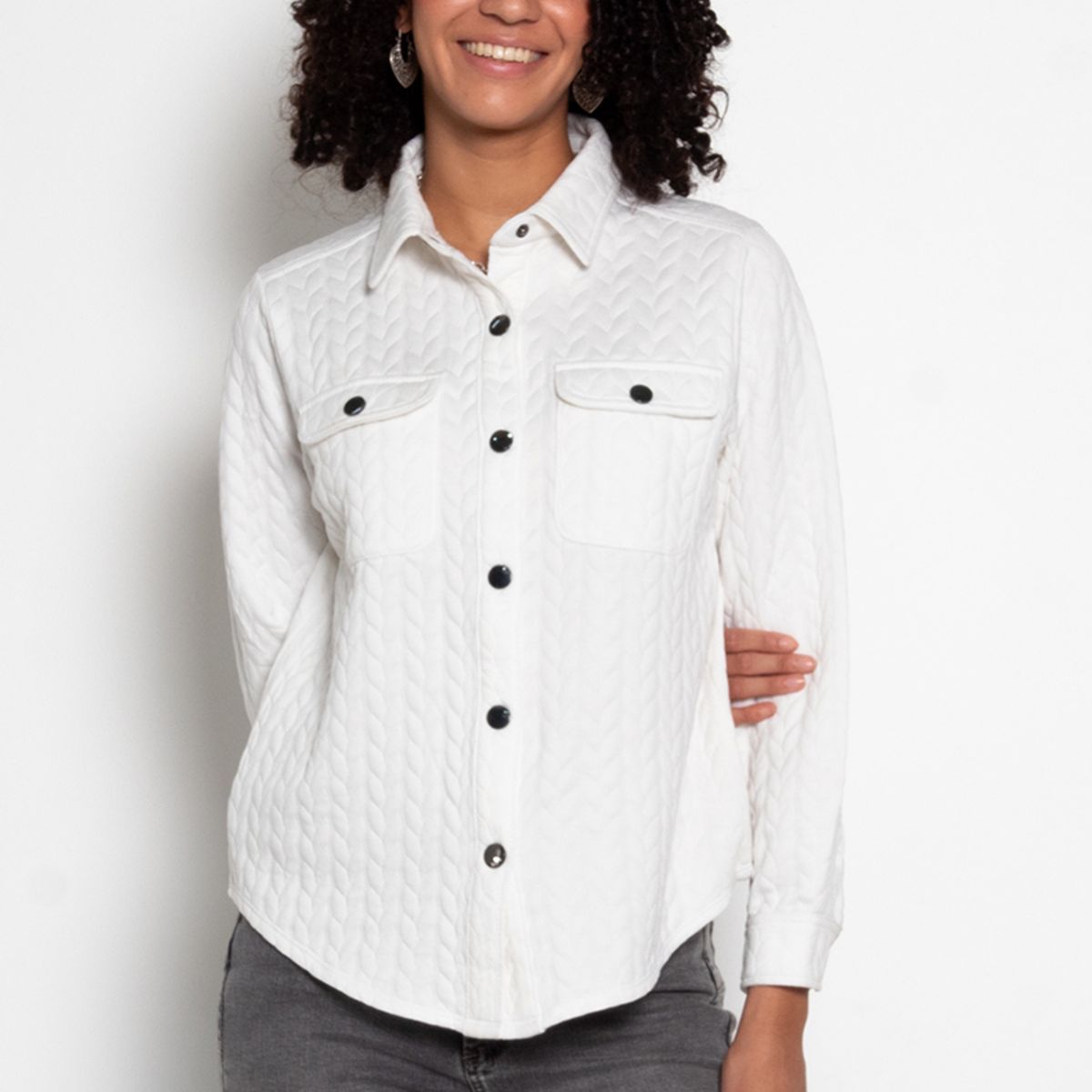 WADOS - BLUSA MANGA LARGA ABOTONADA EN DELANTERO CON BOLSILLO Y TAPETA