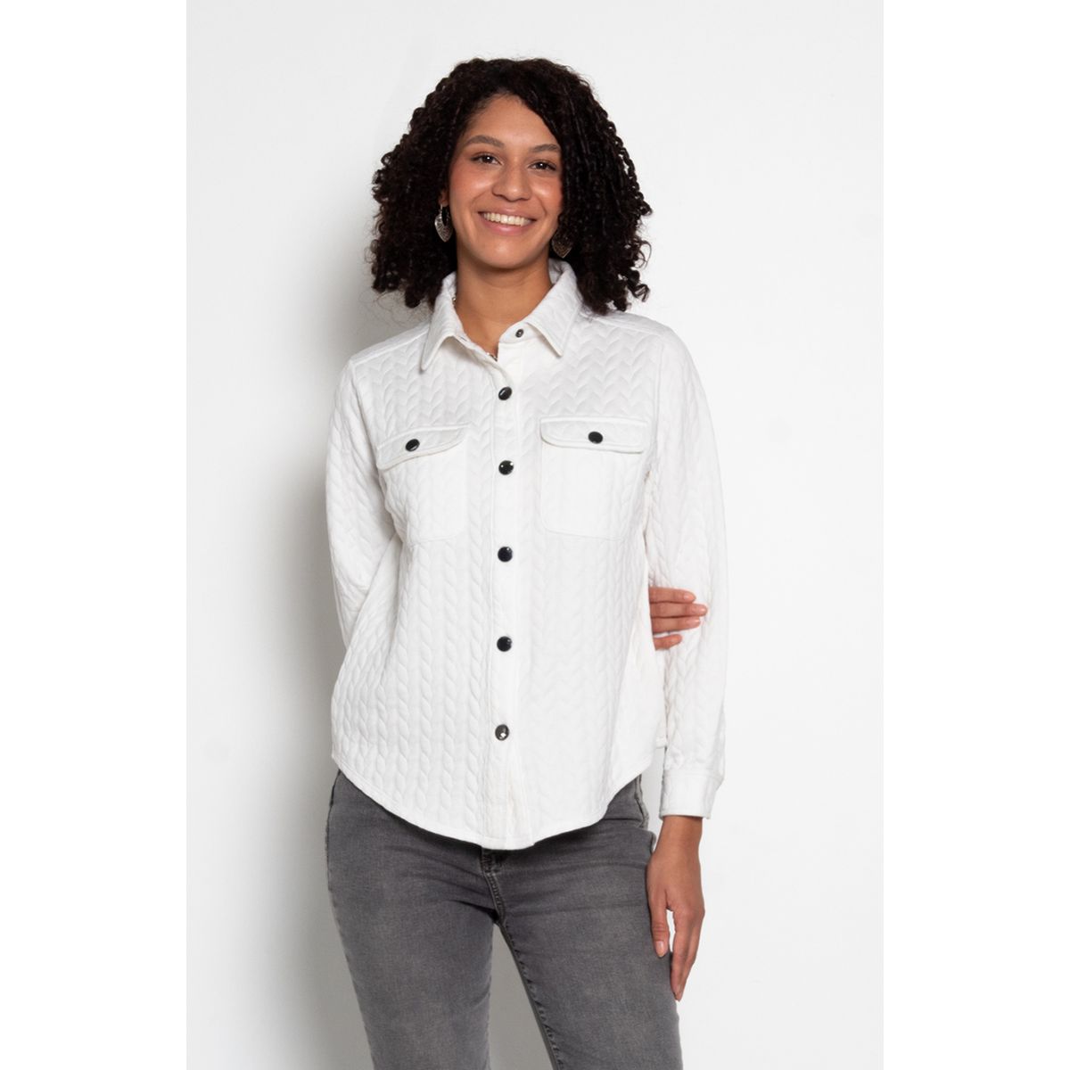 WADOS - BLUSA MANGA LARGA ABOTONADA EN DELANTERO CON BOLSILLO Y TAPETA