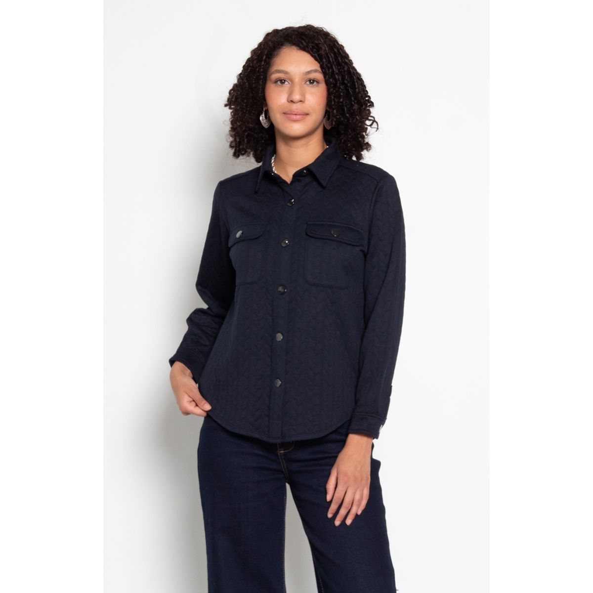 WADOS - BLUSA MANGA LARGA ABOTONADA EN DELANTERO CON BOLSILLO Y TAPETA