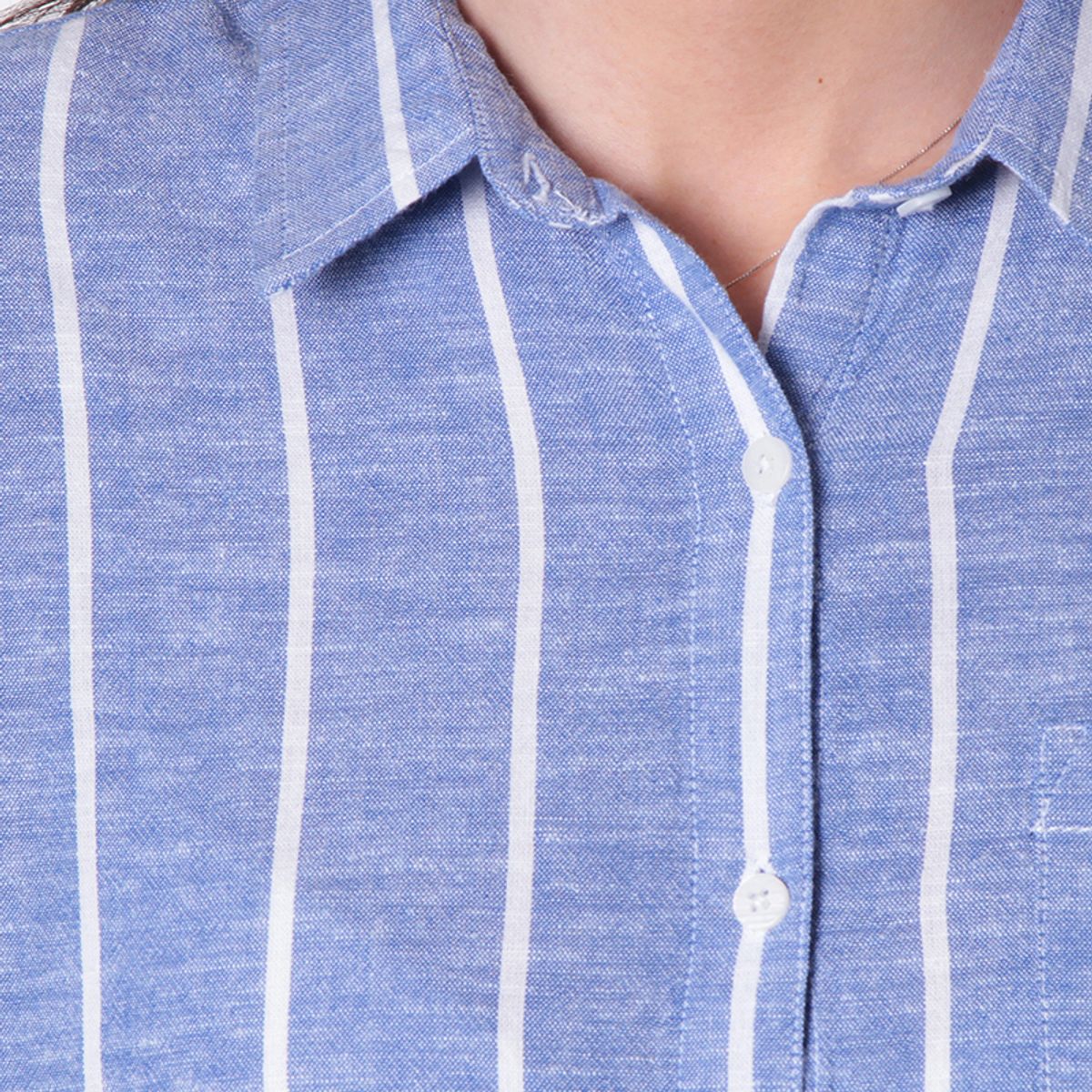WADOS - BLUSA MANGA LARGA LISTADA ABOTONADA EN DELANTERO CON BOLSILLO