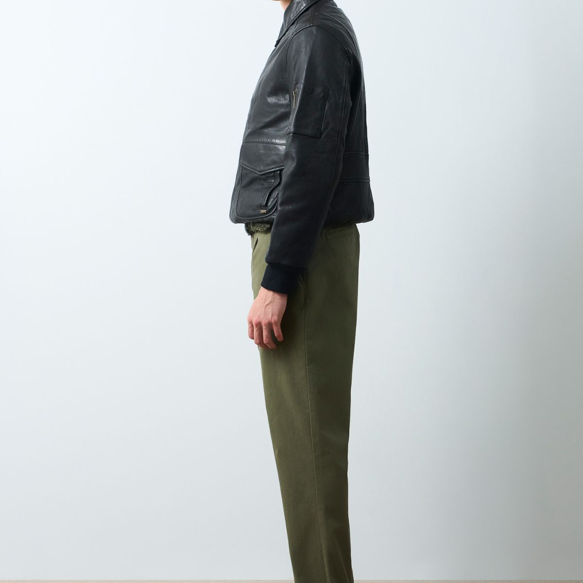 VELEZ - Vélez Chaqueta Aviador Cuero Hombre Nila Negro