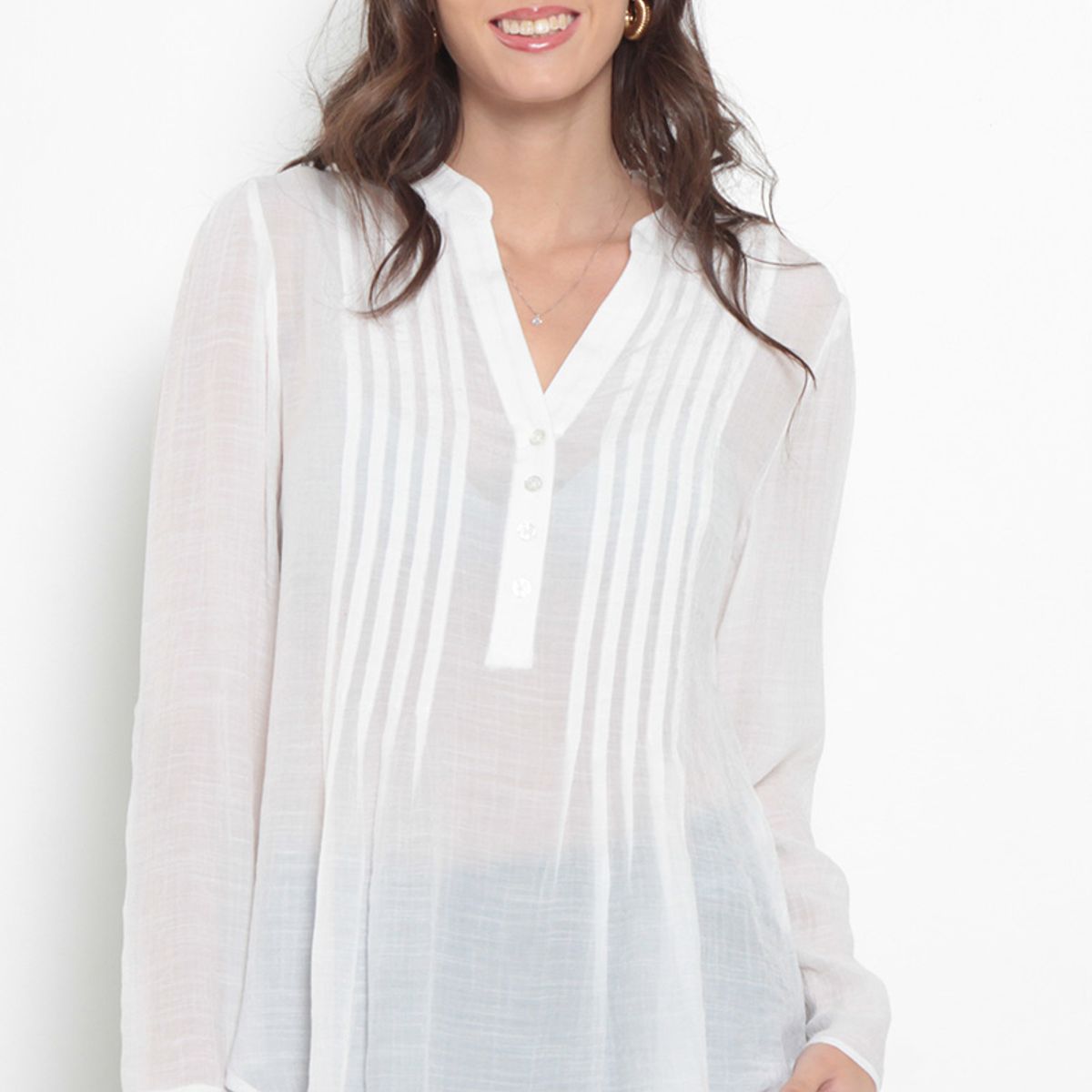 WADOS - BLUSA MANGA LARGA ESCOTE V ABOTONADA EN DELANTERO