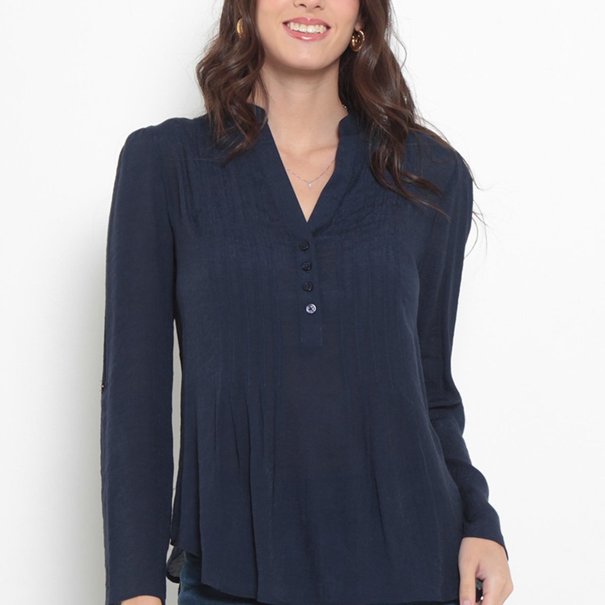 WADOS - BLUSA MANGA LARGA ESCOTE V ABOTONADA EN DELANTERO