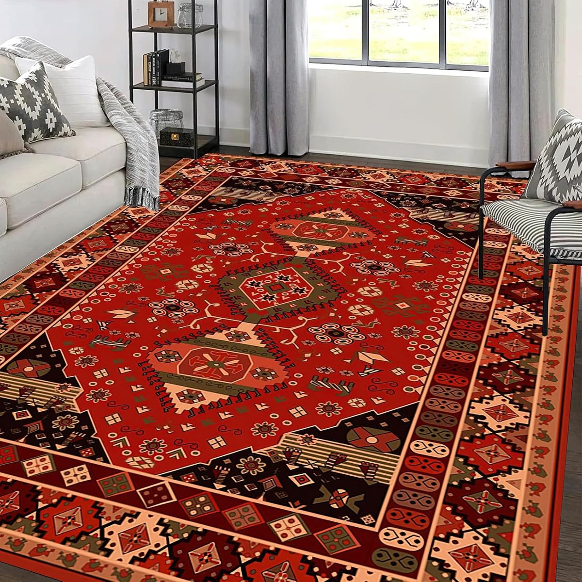 GENERICO - ALFOMBRA 3D 200X240CM ANTIDESLIZANTE RECTANGULAR DISEÑO NATIVO