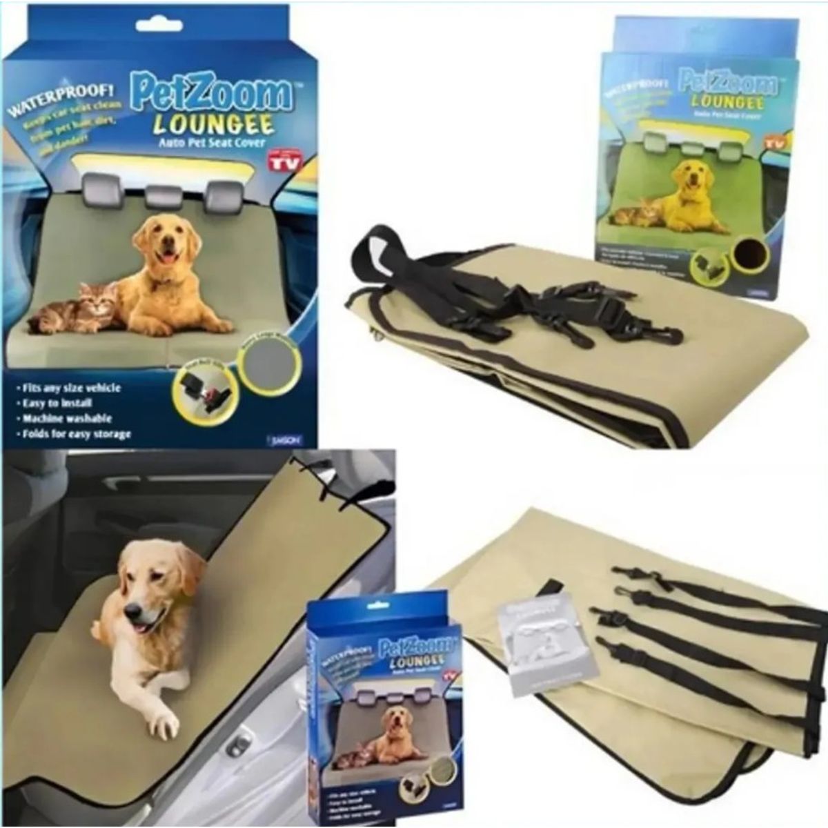 MOVI - Funda Cubre Asiento para Mascotas 2 Plazas Impermeable para Auto