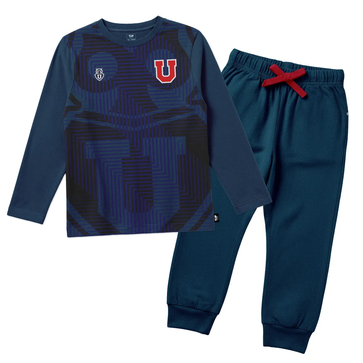 TOP - Pijama Largo Niño Invierno Algodón Universidad de Chile C1 Top