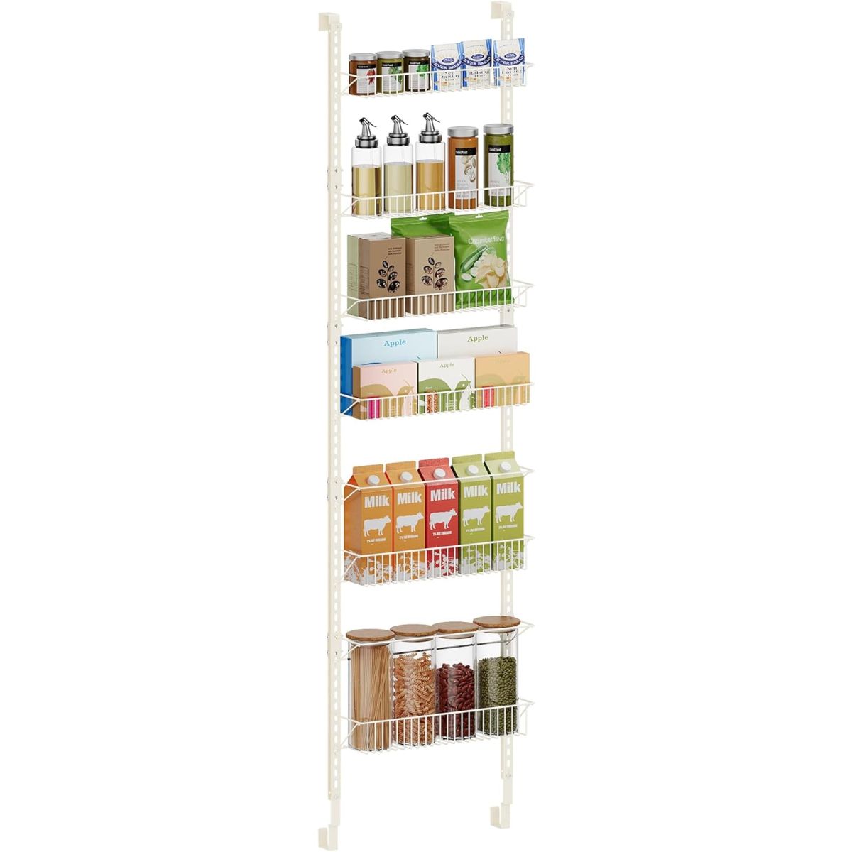 SPACEZAT - Organizador Cocina Ajustable Puerta 6 Niveles Blanco Hofors