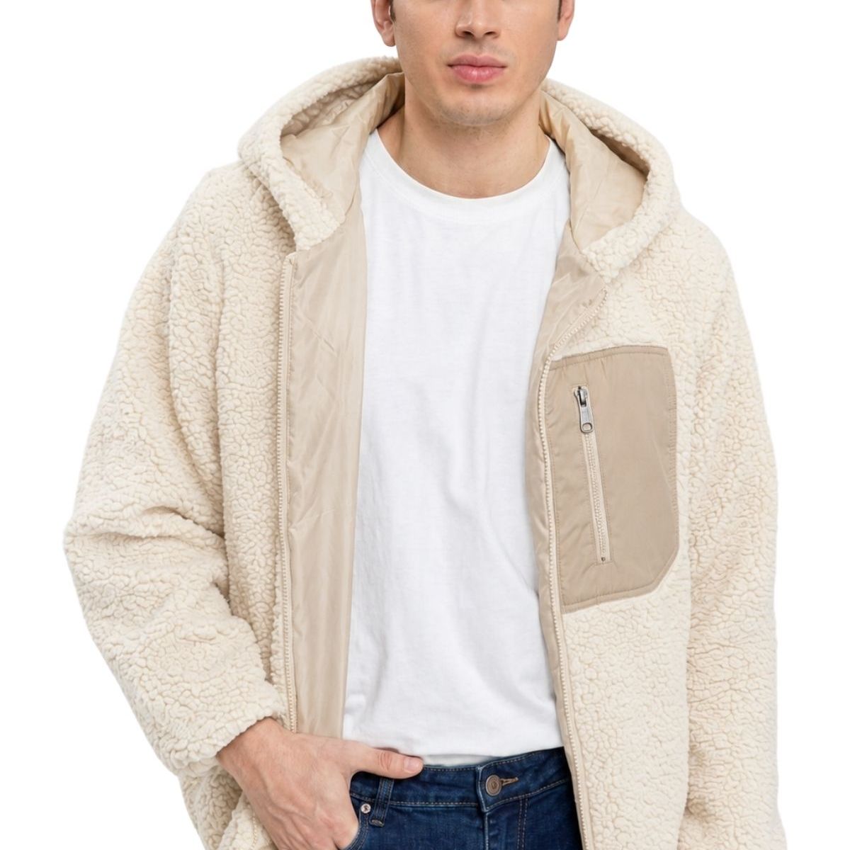LOOK SHOP - Poleron Peludo Corderito Cierre. Hombre Premium 254