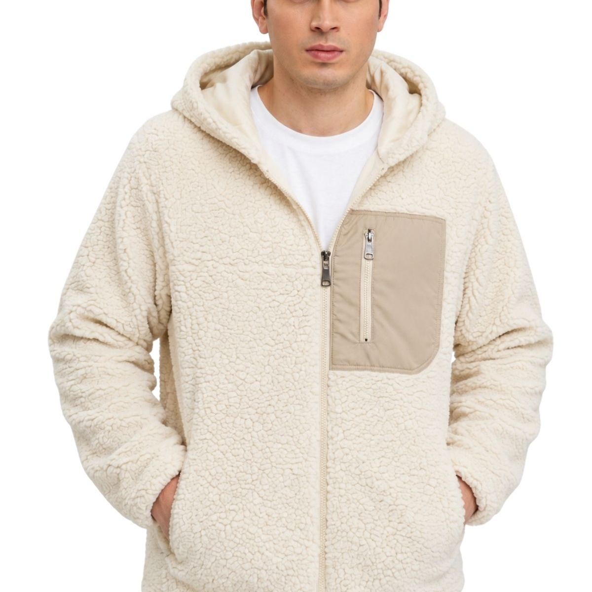 LOOK SHOP - Poleron Peludo Corderito Cierre. Hombre Premium 254