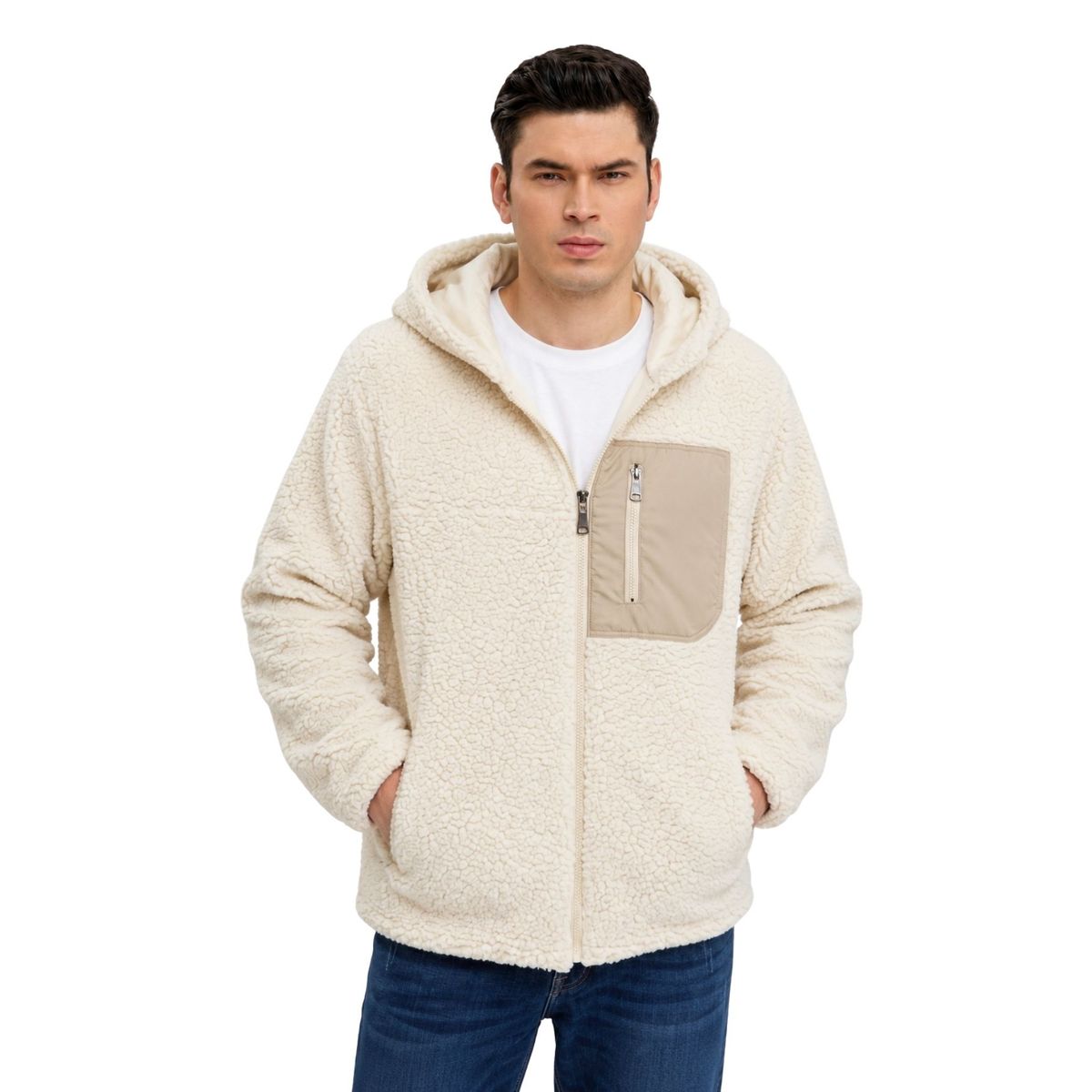 LOOK SHOP - Poleron Peludo Corderito Cierre. Hombre Premium 254
