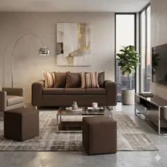 RUZAM MOBEL - SOFA LEGEND 3 CUERPOS + 2 POUF