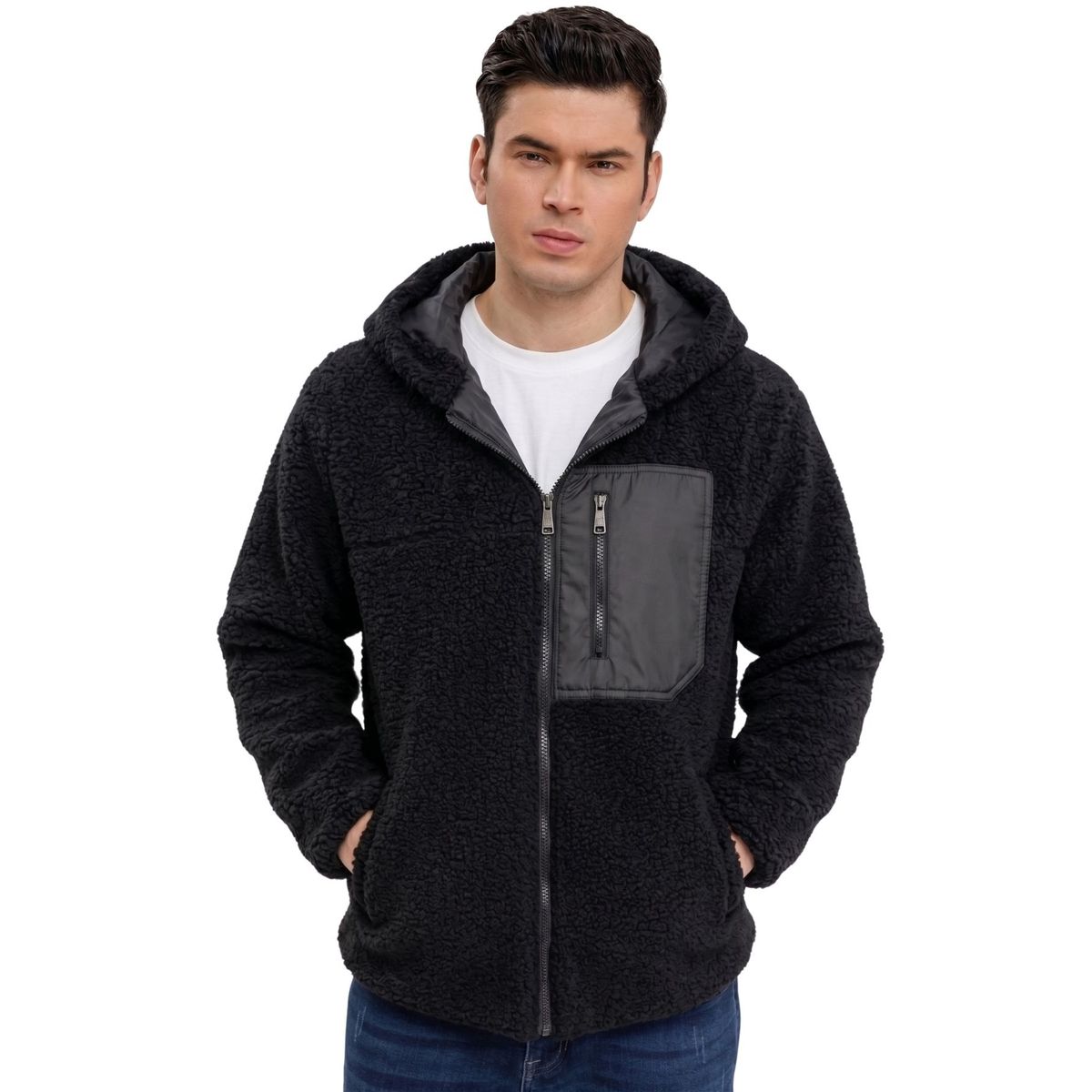 LOOK SHOP - Poleron Peludo Corderito Cierre. Hombre Premium 254