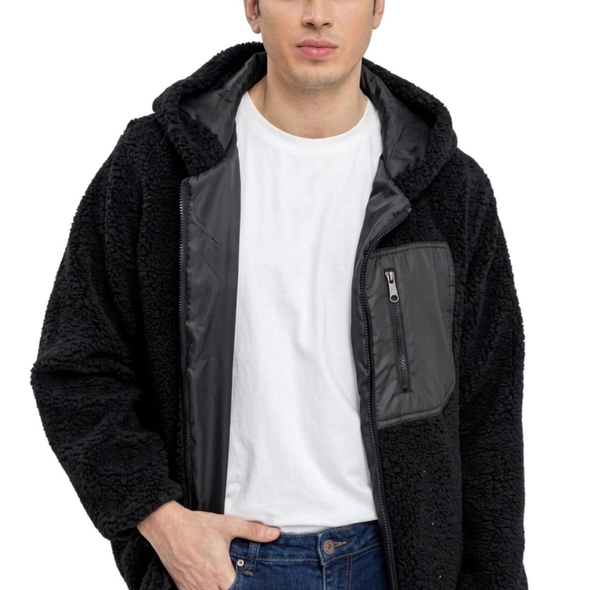 LOOK SHOP - Poleron Peludo Corderito Cierre. Hombre Premium 254