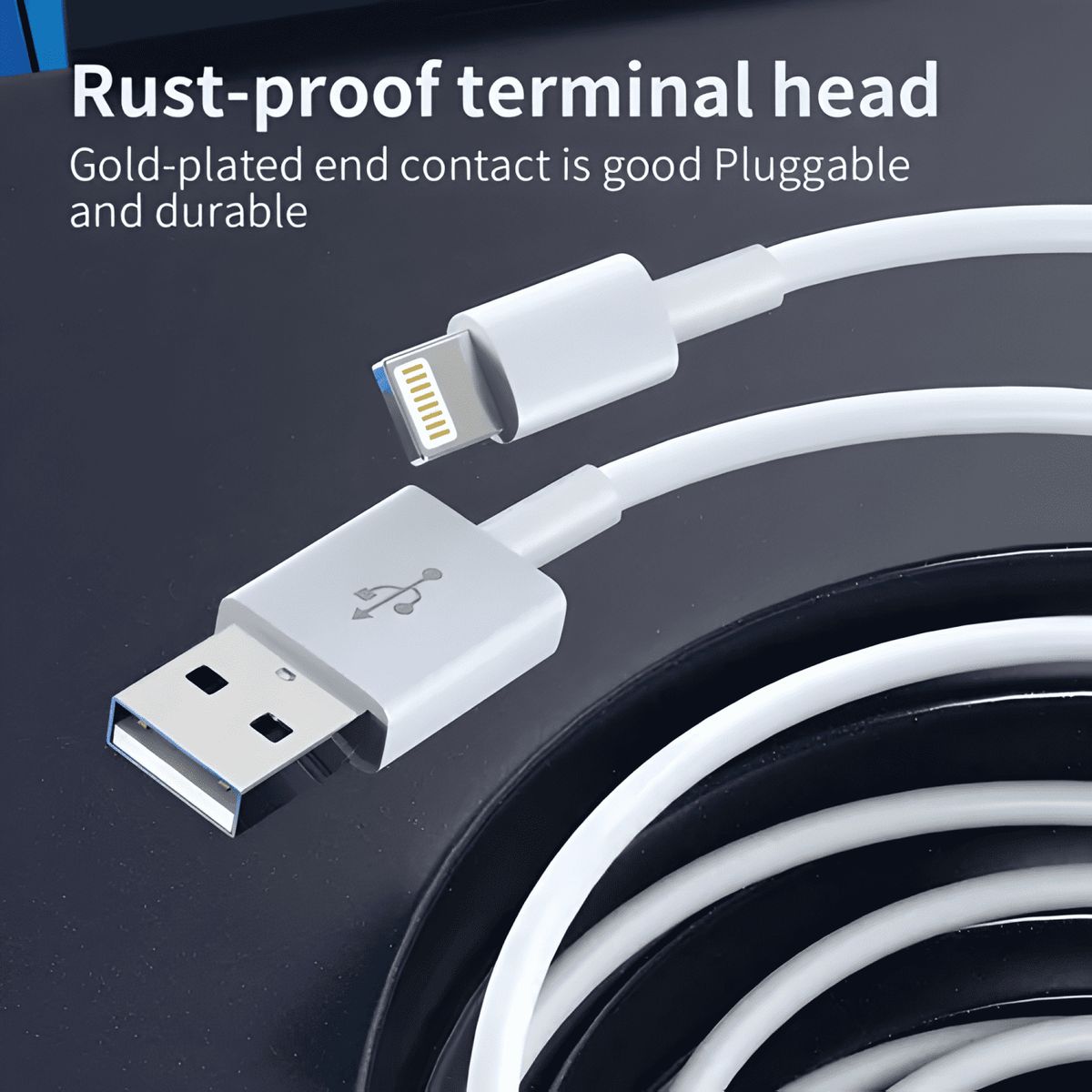 GENERICO - Cable cargador 1 metro para iphone 11 12 13 14 Blanco