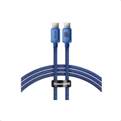 GENERICO - Crystal carga rápida tipo-c a tipo-c 100w 1.2m Azul