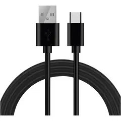 GENERICO - Cable USB 2 metros tipo c carga rápida 3.1 Negro
