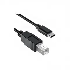 GENERICO - Cable impresora USB-C a usb-b - 1,8 m. birlink Negro