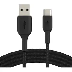 GENERICO - Cable trenzado USB c a usb-a 1m Negro
