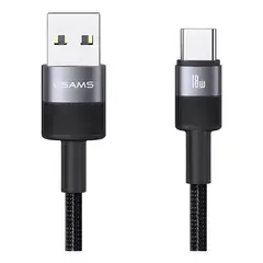 GENERICO - Cable USB tipo c a USB 3a 18w largo 1,2 metros Negro
