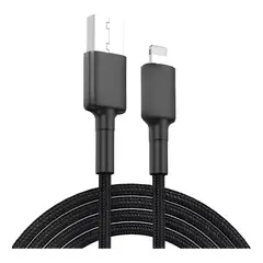 GENERICO - Cable carga rápida pavareal USB a lightning 1m Negro