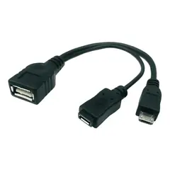 GENERICO - Adaptador micro USB OTG puerto de alimentación macho hembra