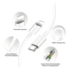 GENERICO - Cable de carga USB-C 1 metro para iphone 11121314 2