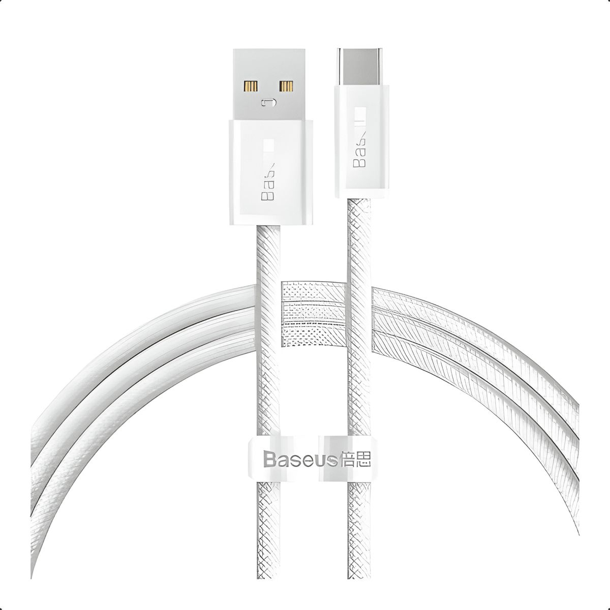 GENERICO - Cable USB c para carga rápida 5a 1 metro alta calidad Blanco
