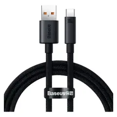 GENERICO - Cable de datos USB c carga rápida 100w 1m trenzado Negro