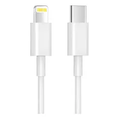 GENERICO - Cable USB c carga rápida para iphone 11 12 13 14 1m Blanco