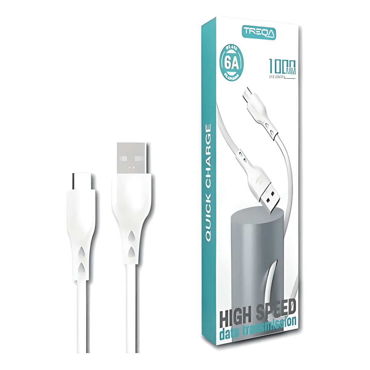 GENERICO - Cable tipo c treqa de 1 metro Blanco
