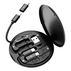 GENERICO - Cable de carga rápida 60w 3a con estuche multiadaptador OTG