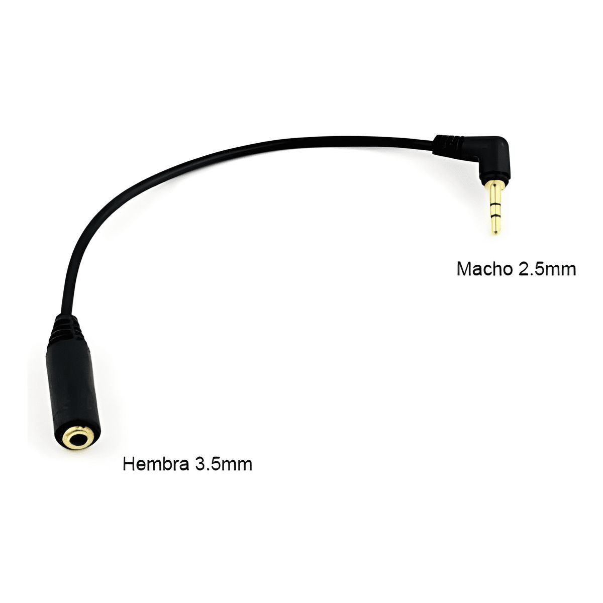GENERICO - Cable plug 3.5 hembra a 2.5 macho 12cm