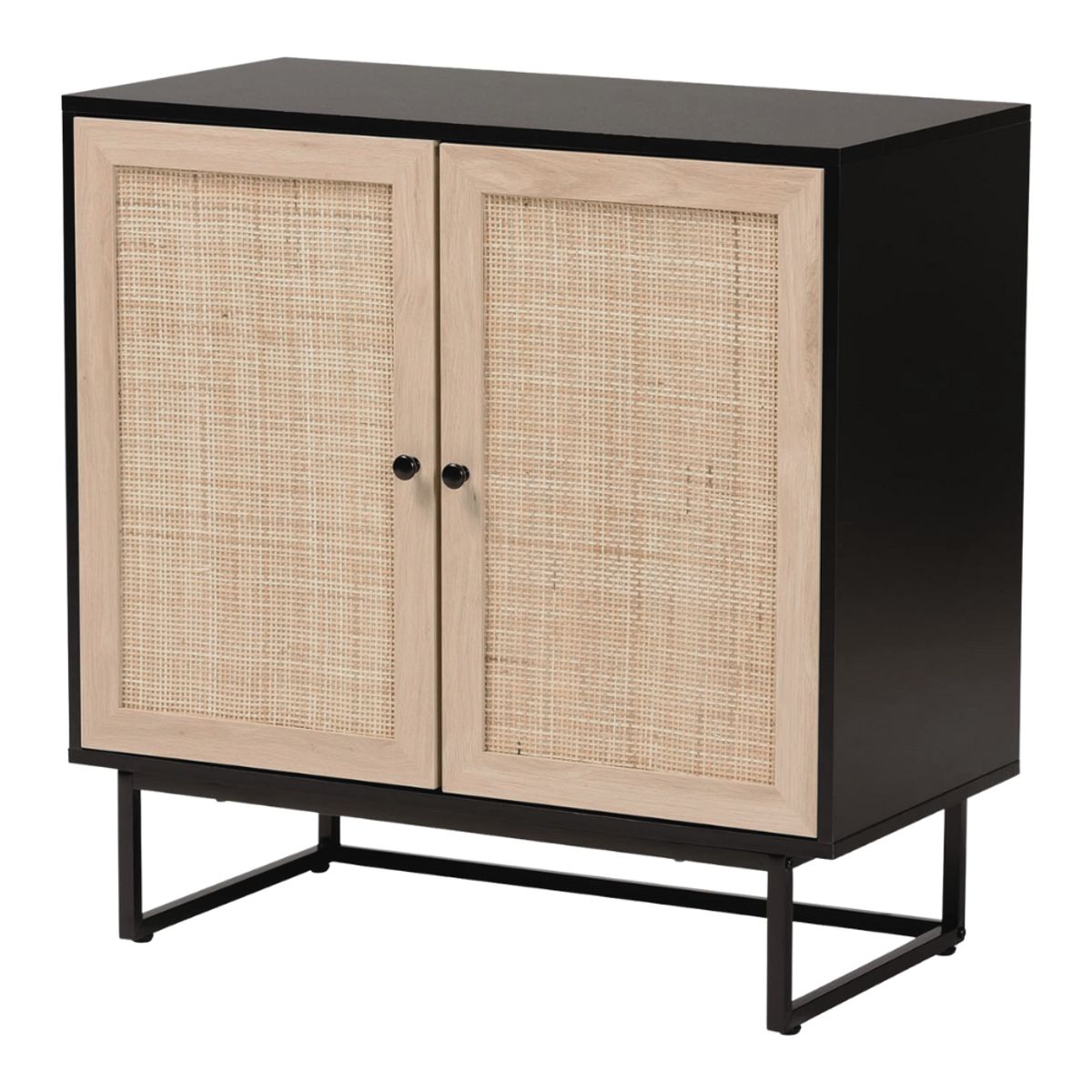 SPACEZAT - Mueble Buffet Aparador Ratan Negro Alvik