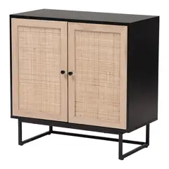 SPACEZAT - Mueble Buffet Aparador Ratan Negro Alvik