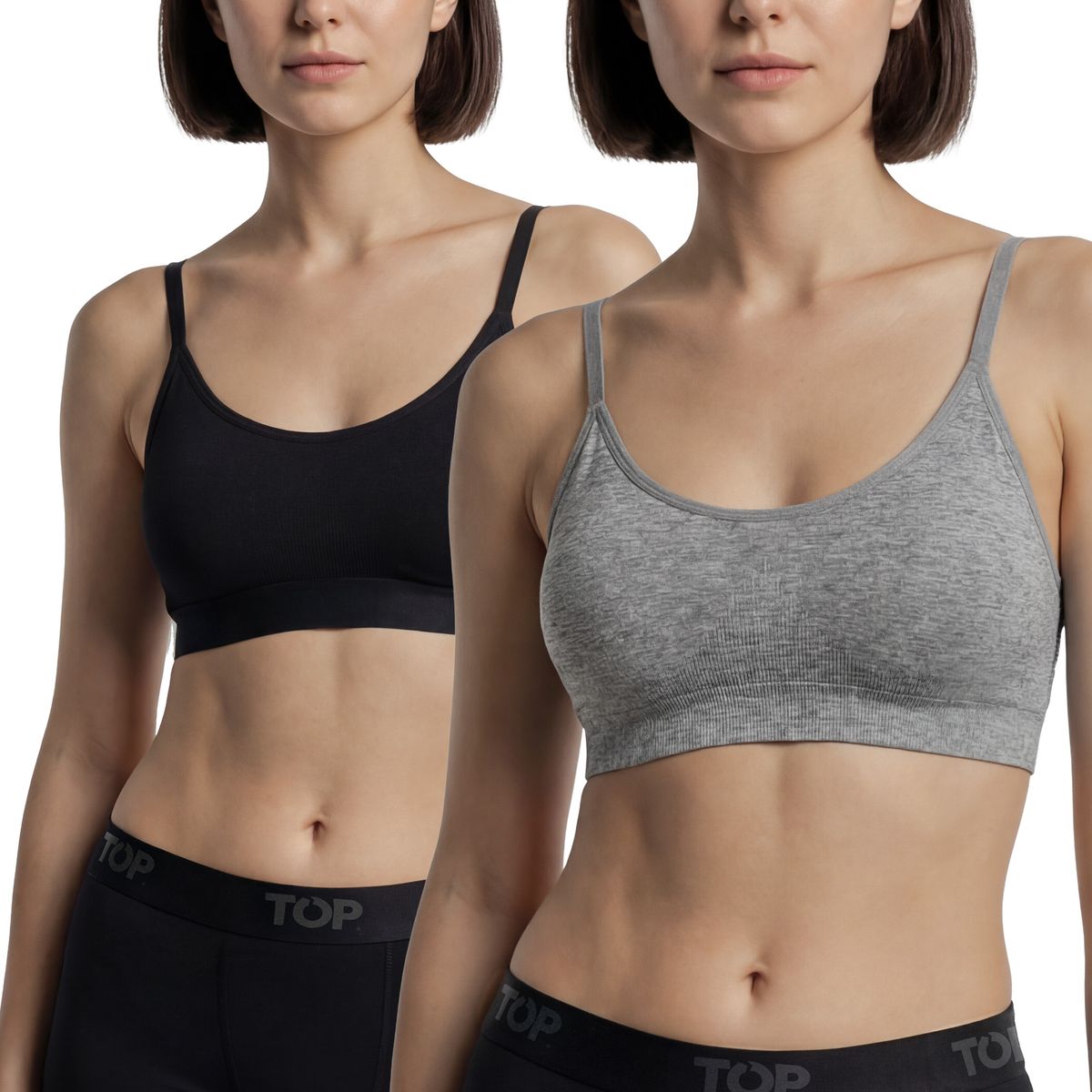 TOP - Pack 2 Petos Mujer Microfibra Bretel Delgado C1 Top