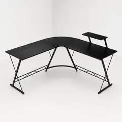 SPACE HOME - Escritorio Esquinero Vertex Black en L para Home Office, Gamer u Oficina