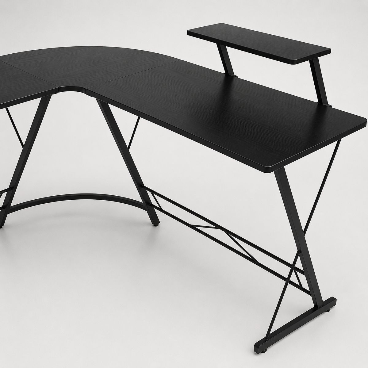 SPACE HOME - Escritorio Esquinero Vertex Black en L para Home Office, Gamer u Oficina