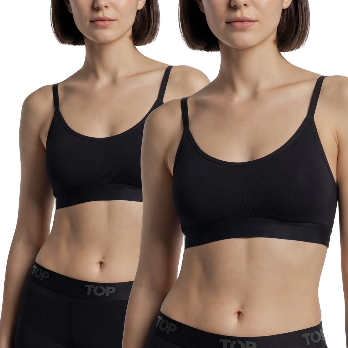 TOP - Pack 2 Petos Mujer Microfibra Bretel Delgado C3 Top