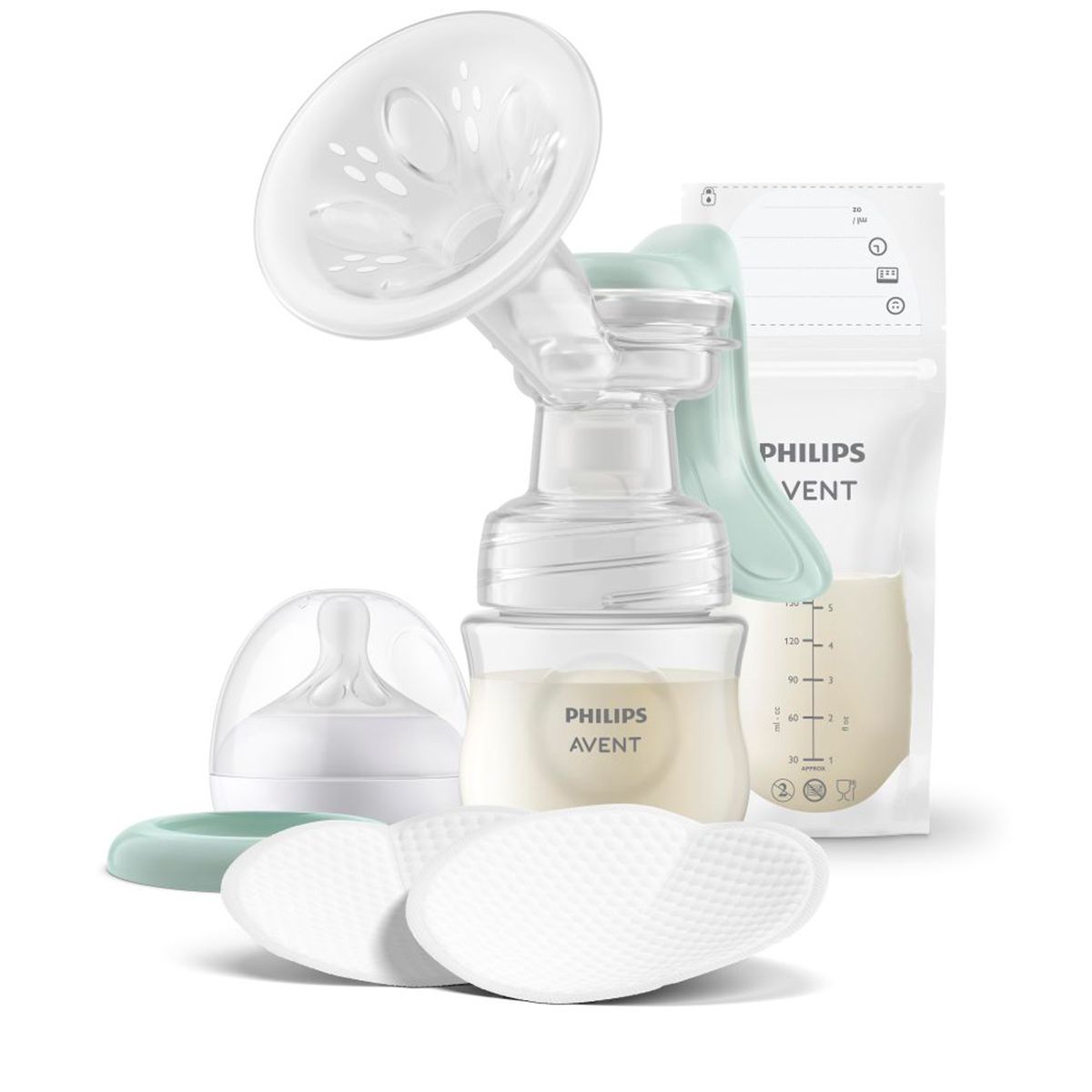 PHILIPS AVENT - Set Extractor Manual Avent SCD417/20 con Bolsa + Absorvente